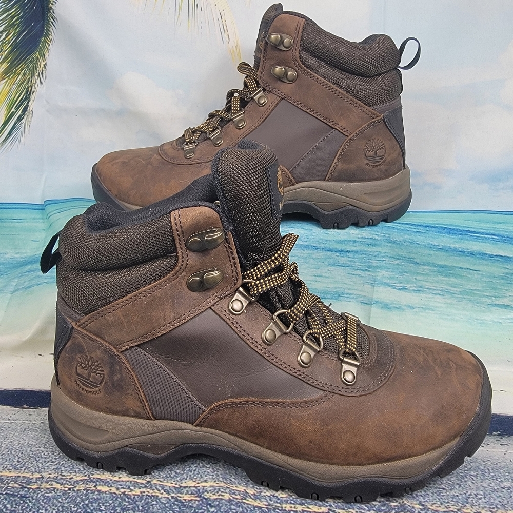 Timberland Brown Leather Hiking Ankle Boots sz 8 women's